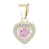 Pandantiv argint placat cu aur galben inima roz DiAmanti Z0760CG_LP-DIA